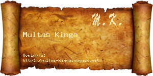 Multas Kinga névjegykártya